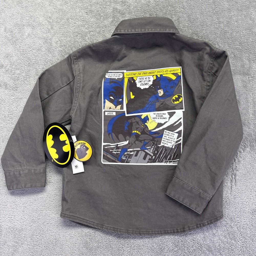 New DC Comics Batman‎ Snap Up Jacket Size 4T Denim Type of Material 100% cotton